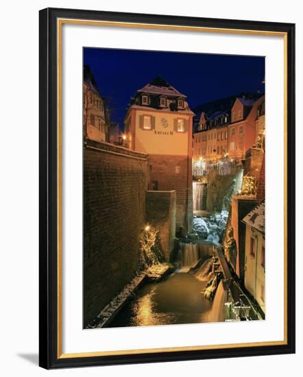 Old Town and Waterfall on River Leuk, Saarburg, Saar Valley, Rhineland-Palatinate, Germany, Europe-Hans Peter Merten-Framed Photographic Print