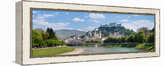 Old Town at Salzach River with Hohensalzburg Castle and Dom Cathedral, Salzburg-null-Framed Premier Image Canvas