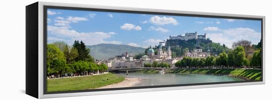 Old Town at Salzach River with Hohensalzburg Castle and Dom Cathedral, Salzburg-null-Framed Premier Image Canvas