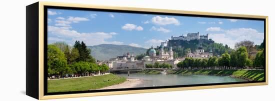 Old Town at Salzach River with Hohensalzburg Castle and Dom Cathedral, Salzburg-null-Framed Premier Image Canvas