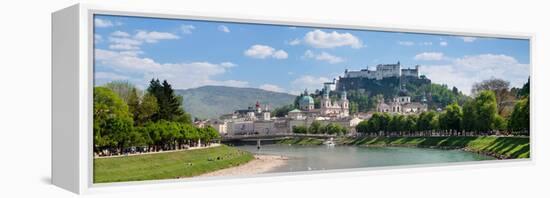 Old Town at Salzach River with Hohensalzburg Castle and Dom Cathedral, Salzburg-null-Framed Premier Image Canvas