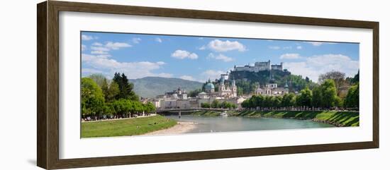 Old Town at Salzach River with Hohensalzburg Castle and Dom Cathedral, Salzburg-null-Framed Photographic Print