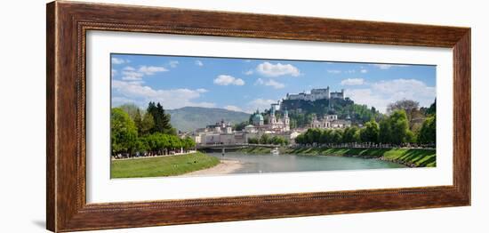 Old Town at Salzach River with Hohensalzburg Castle and Dom Cathedral, Salzburg-null-Framed Photographic Print