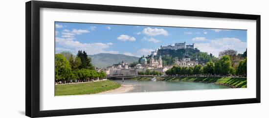 Old Town at Salzach River with Hohensalzburg Castle and Dom Cathedral, Salzburg-null-Framed Photographic Print