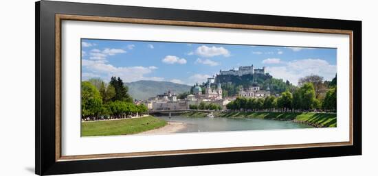 Old Town at Salzach River with Hohensalzburg Castle and Dom Cathedral, Salzburg-null-Framed Photographic Print