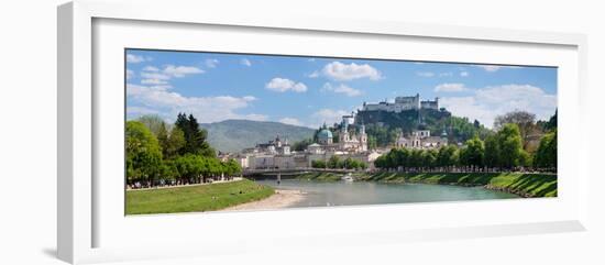 Old Town at Salzach River with Hohensalzburg Castle and Dom Cathedral, Salzburg-null-Framed Photographic Print