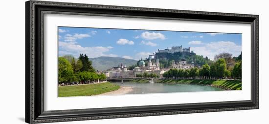 Old Town at Salzach River with Hohensalzburg Castle and Dom Cathedral, Salzburg-null-Framed Photographic Print