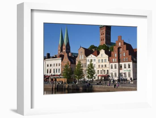 Old Town by River Trave at Lubeck, Schleswig-Holstein, Germany-Peter Adams-Framed Photographic Print