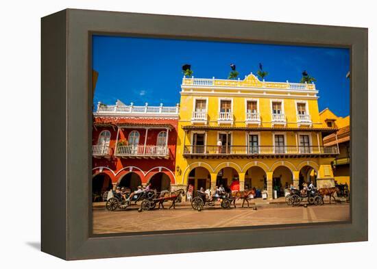 Old Town, Cartegena, Colombia, South America-Laura Grier-Framed Premier Image Canvas