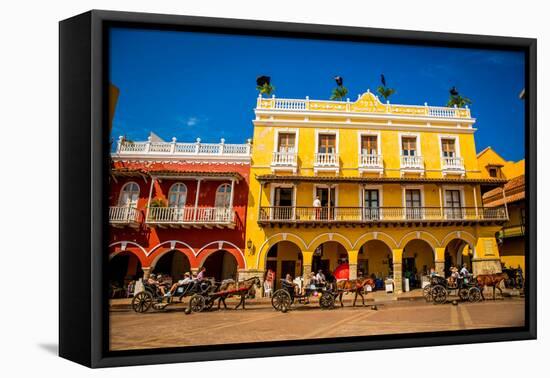 Old Town, Cartegena, Colombia, South America-Laura Grier-Framed Premier Image Canvas