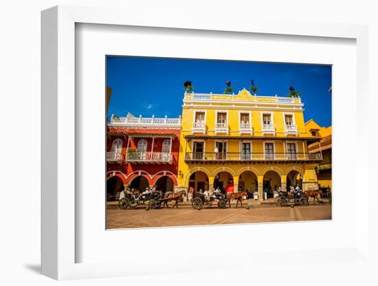 Old Town, Cartegena, Colombia, South America-Laura Grier-Framed Photographic Print