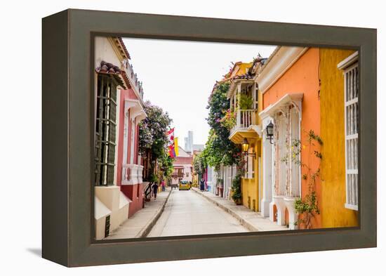 Old Town, Cartegena, Colombia, South America-Laura Grier-Framed Premier Image Canvas