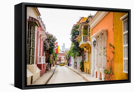 Old Town, Cartegena, Colombia, South America-Laura Grier-Framed Premier Image Canvas