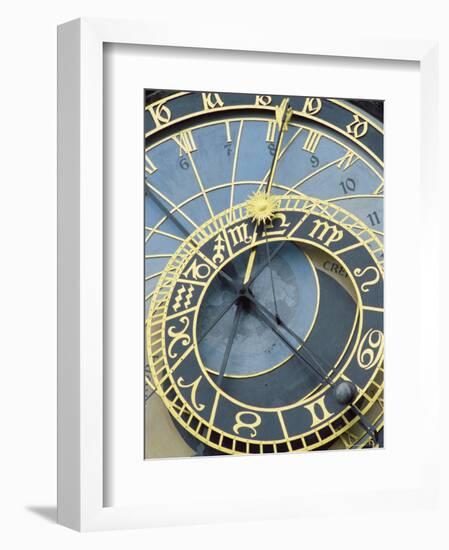 Old Town Clock on Town Hall at Old Town Square, UNESCO World Heritage Site, Czech Republic-Richard Nebesky-Framed Premium Photographic Print