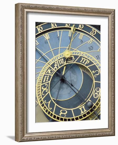 Old Town Clock on Town Hall at Old Town Square, UNESCO World Heritage Site, Czech Republic-Richard Nebesky-Framed Photographic Print