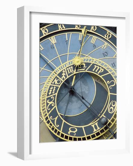 Old Town Clock on Town Hall at Old Town Square, UNESCO World Heritage Site, Czech Republic-Richard Nebesky-Framed Photographic Print