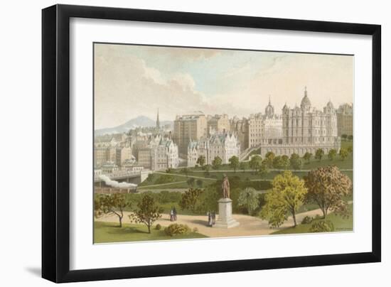 Old Town Edinburgh from Princes Street Gardens-English School-Framed Giclee Print