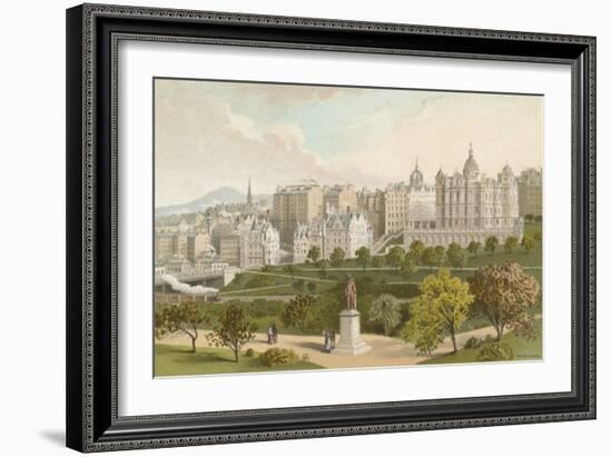 Old Town Edinburgh from Princes Street Gardens-English School-Framed Giclee Print