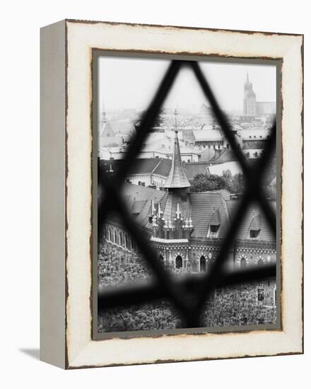 Old Town from Window of Wavel Cathedral, Krakow, Poland-Walter Bibikow-Framed Premier Image Canvas