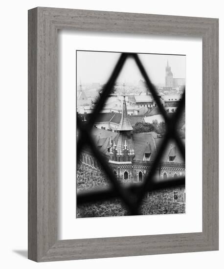 Old Town from Window of Wavel Cathedral, Krakow, Poland-Walter Bibikow-Framed Photographic Print