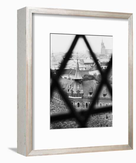 Old Town from Window of Wavel Cathedral, Krakow, Poland-Walter Bibikow-Framed Photographic Print