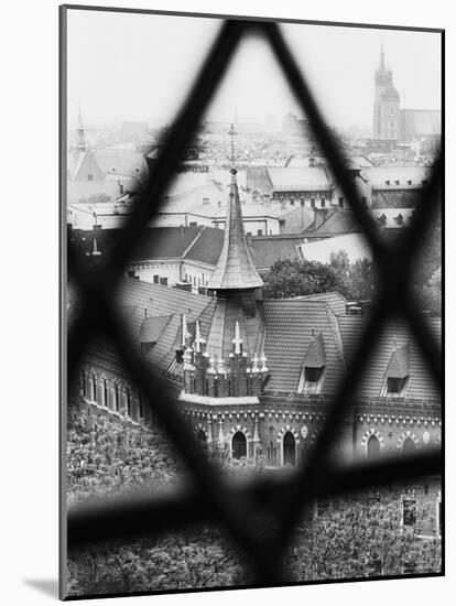 Old Town from Window of Wavel Cathedral, Krakow, Poland-Walter Bibikow-Mounted Photographic Print