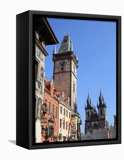 Old Town Hall and Tyn Cathedral, Prague, Czech Republic, Europe-Hans Peter Merten-Framed Premier Image Canvas