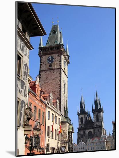 Old Town Hall and Tyn Cathedral, Prague, Czech Republic, Europe-Hans Peter Merten-Mounted Photographic Print