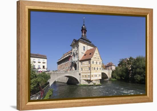 Old Town Hall, UNESCO World Heritage Site, Regnitz River, Bamberg, Franconia, Bavaria, Germany-Markus Lange-Framed Premier Image Canvas