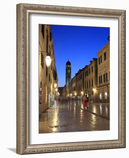 Old Town in the Evening, Stradun, Dubrovnik, Dalmatia, Croatia-Ivan Vdovin-Framed Photographic Print