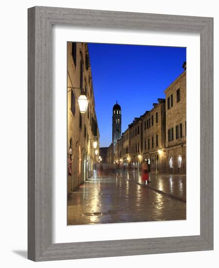 Old Town in the Evening, Stradun, Dubrovnik, Dalmatia, Croatia-Ivan Vdovin-Framed Photographic Print