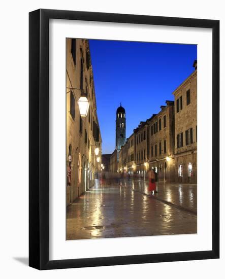 Old Town in the Evening, Stradun, Dubrovnik, Dalmatia, Croatia-Ivan Vdovin-Framed Photographic Print