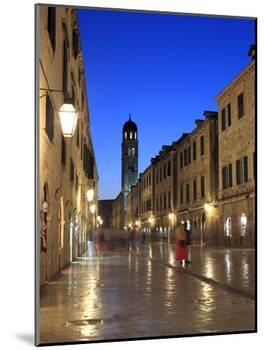 Old Town in the Evening, Stradun, Dubrovnik, Dalmatia, Croatia-Ivan Vdovin-Mounted Photographic Print