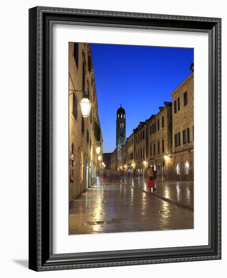 Old Town in the Evening, Stradun, Dubrovnik, Dalmatia, Croatia-Ivan Vdovin-Framed Photographic Print