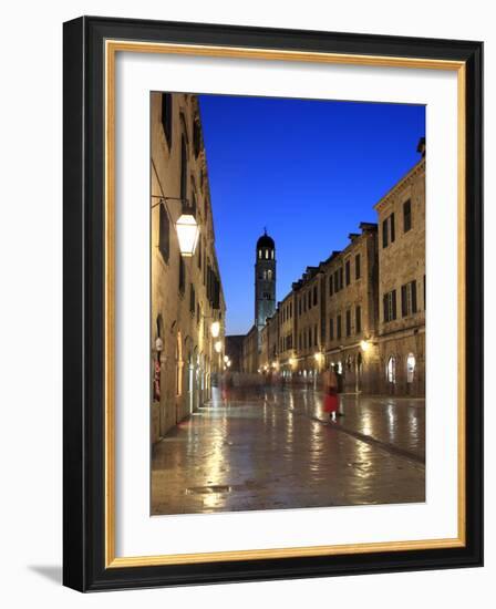 Old Town in the Evening, Stradun, Dubrovnik, Dalmatia, Croatia-Ivan Vdovin-Framed Photographic Print