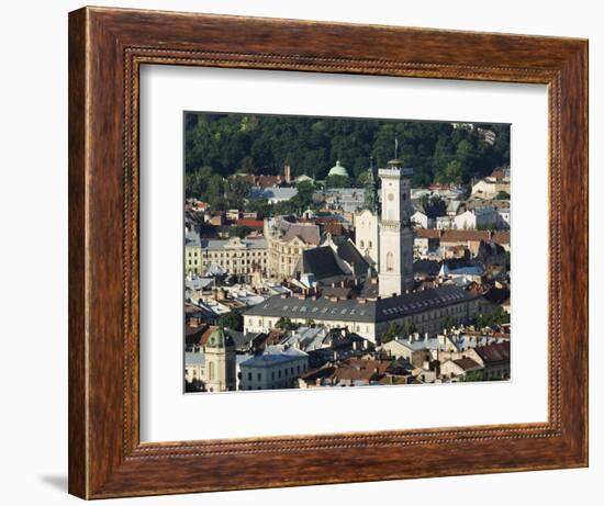 Old Town Including Town Hall, Seen from Castle Hill, Unesco World Heritage Site, Lviv, Ukraine-Christian Kober-Framed Photographic Print