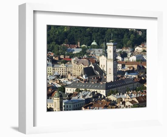 Old Town Including Town Hall, Seen from Castle Hill, Unesco World Heritage Site, Lviv, Ukraine-Christian Kober-Framed Photographic Print