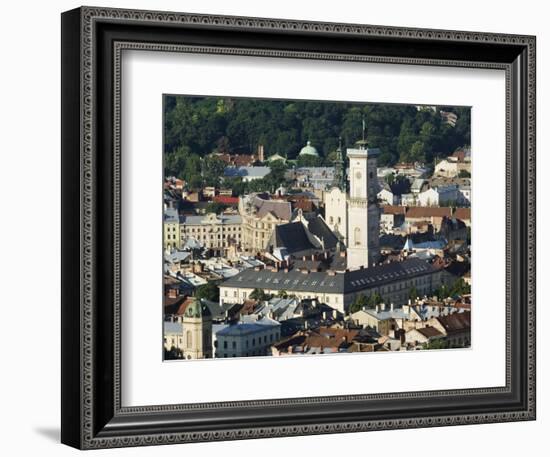 Old Town Including Town Hall, Seen from Castle Hill, Unesco World Heritage Site, Lviv, Ukraine-Christian Kober-Framed Photographic Print