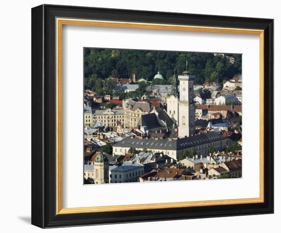 Old Town Including Town Hall, Seen from Castle Hill, Unesco World Heritage Site, Lviv, Ukraine-Christian Kober-Framed Photographic Print