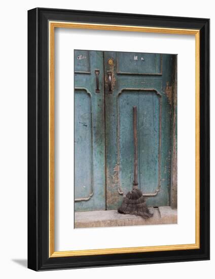 Old Town of Xingping Along the Li River, Doorway and Broom-Darrell Gulin-Framed Photographic Print