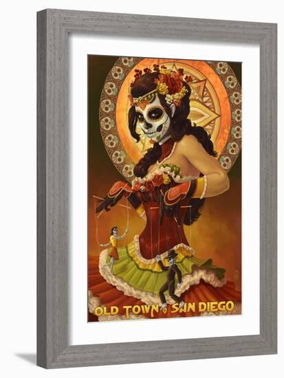 Old Town - San Diego, California - Day of the Dead-Lantern Press-Framed Art Print