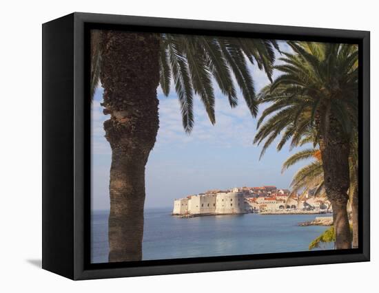 Old Town Through Palm Trees, Dubrovnik, Croatia, Europe-Martin Child-Framed Premier Image Canvas
