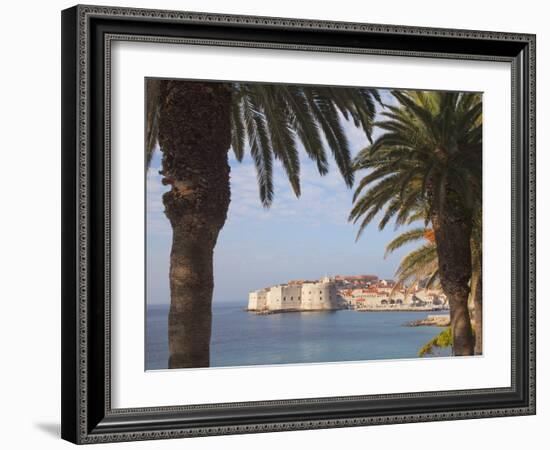 Old Town Through Palm Trees, Dubrovnik, Croatia, Europe-Martin Child-Framed Photographic Print