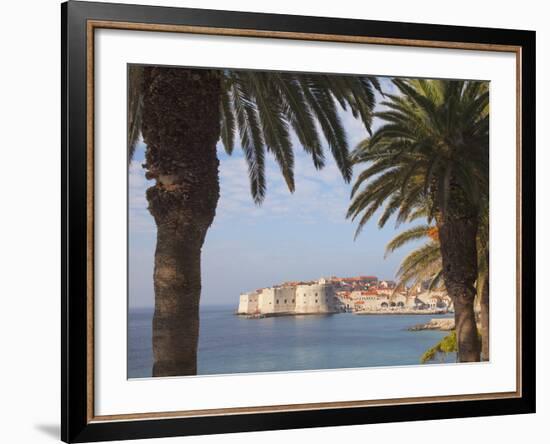 Old Town Through Palm Trees, Dubrovnik, Croatia, Europe-Martin Child-Framed Photographic Print