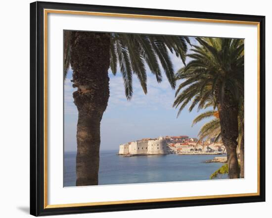 Old Town Through Palm Trees, Dubrovnik, Croatia, Europe-Martin Child-Framed Photographic Print