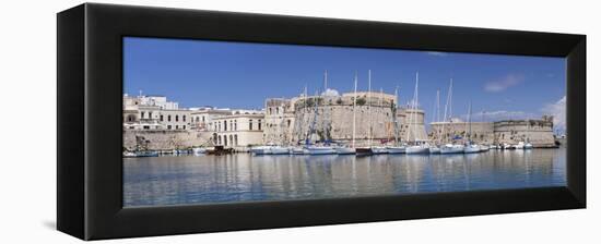 Old Town with Castle and Harbour, Gallipoli, Lecce Province, Salentine Peninsula, Puglia-Markus Lange-Framed Premier Image Canvas