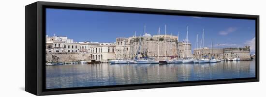 Old Town with Castle and Harbour, Gallipoli, Lecce Province, Salentine Peninsula, Puglia-Markus Lange-Framed Premier Image Canvas