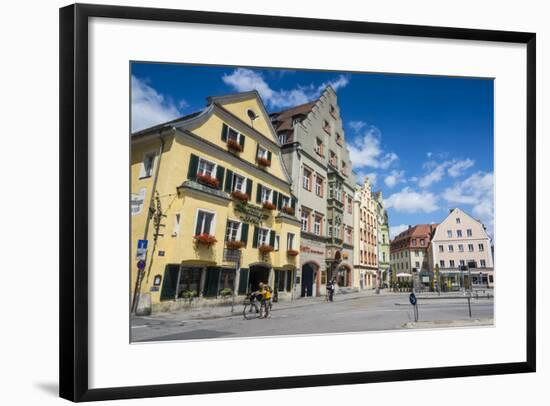 Old Trader Houses on Arnulfsplatz, a Square in Regensburg, Bavaria, Germany-Michael Runkel-Framed Photographic Print