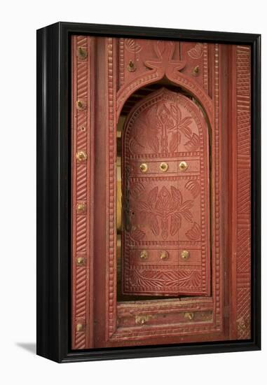 Old Traditional Door, Wadi Bani Khalid, Oman, Middle East-Angelo Cavalli-Framed Premier Image Canvas