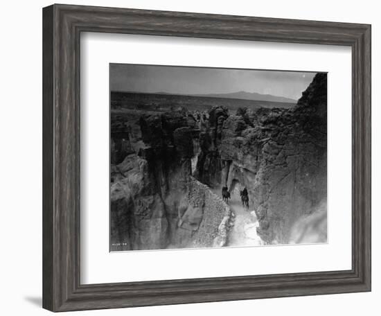 Old Trail at Acoma-Edward S^ Curtis-Framed Photographic Print